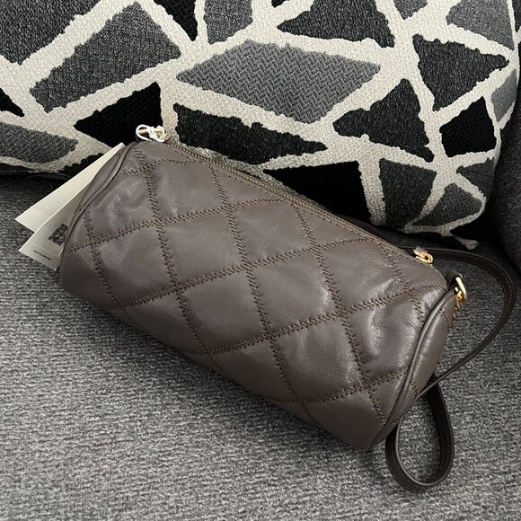 NWT TORY BURCH 141024 WILLA BARREL Crossbody Shoulder volcanic stone - Picture 4 of 10